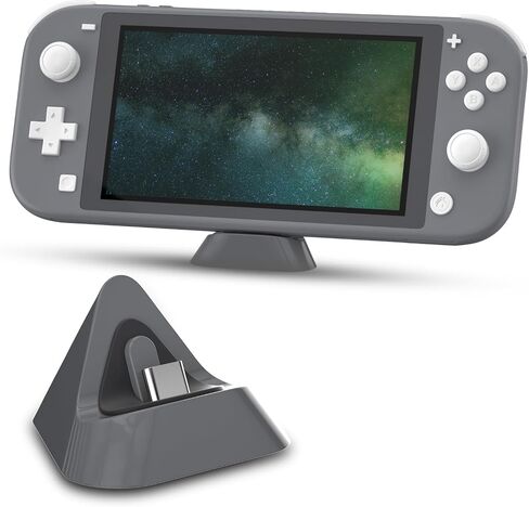 ECHZOVE Gray Charging Dock for Nintendo Switch Lite, USB Type-C Charger - Includes Nonskid Design & Portable Tabletop Mount in Saudi Arabia