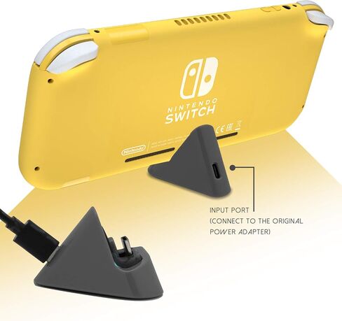 ECHZOVE Gray Charging Dock for Nintendo Switch Lite, USB Type-C Charger - Includes Nonskid Design & Portable Tabletop Mount in Saudi Arabia