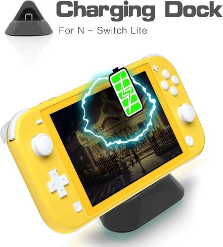 ECHZOVE Gray Charging Dock for Nintendo Switch Lite, USB Type-C Charger - Includes Nonskid Design & Portable Tabletop Mount in Saudi Arabia