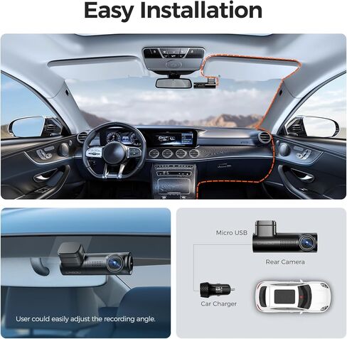 LINGDU D600 4K Dash Cam أمامي وخلفي، كاميرا سيارة واي فاي 5G، كاميرا داش للسيارات GPS، التحكم الصوتي، وضع انتظار السيارات 24 ساعة، بطاقة SD مجانية 64 جيجابايت، تسجيل حلقي، مستشعر G in Kuwait