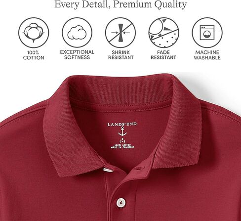 قميص بولو متشابك بأكمام طويلة للرجال من Lands' End School Outfit in Kuwait