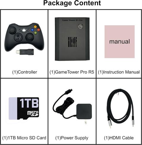 Movaan GameTower R5 Pro - Plug and Play Retro Game Console with Light Gun Support, RGB Lights, 1TB Game Library, and Wireless Rumble Controller in Saudi Arabia