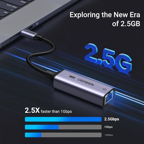 حزمة محول USB C إلى Ethernet بسرعة 2.5 جيجا بايت من UGREEN مع محول USB إلى Ethernet بسرعة 1 جيجا بايت in Kuwait