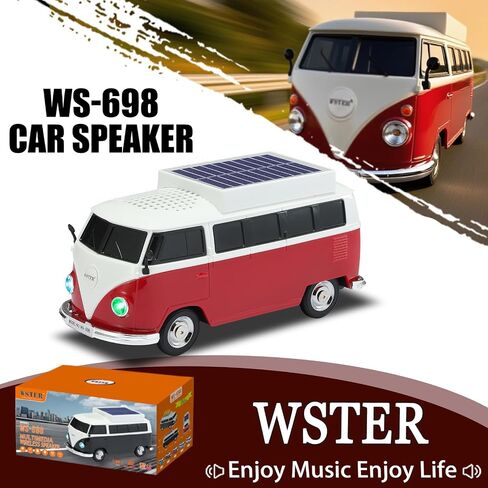Car Model Bluetooth Replica Speakers Collection – Portable Wireless Speakers with HD Sound, LED Party Lights, FM Radio, TWS Stereo, Built-in Mic, Awesome Gifts for Friends (WS-698(Solar)) in Kuwait