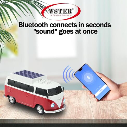 Car Model Bluetooth Replica Speakers Collection – Portable Wireless Speakers with HD Sound, LED Party Lights, FM Radio, TWS Stereo, Built-in Mic, Awesome Gifts for Friends (WS-698(Solar)) in Kuwait