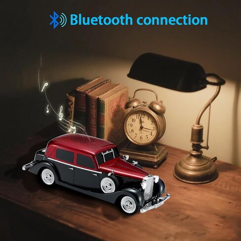 WS-1934 Retro Classic Car Bluetooth Replica Speaker – Wireless HD Sound with FM Radio,TWS Stereo,LED Party Lights,Built-in Microphone Hands-Free Call, Surprise Portable Gift for Party Use(Red) in Saudi Arabia