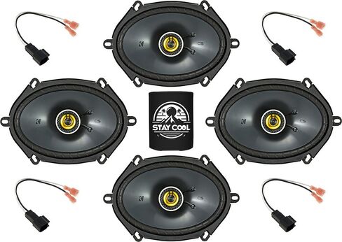 KICKER Speakers 6X8 inch for Ford Focus 2000-2011 Upgrade Kit - 4 Pack of CS Series with Harness, Coaxial Car Audio Front and Rear Door Speaker CSC68, 46CSC684 in Saudi Arabia
