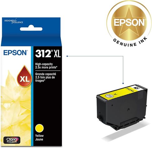 Epson T312 Claria Photo HD - خرطوشة حبر صفراء عالية السعة - (T312XL420-S) لطابعات الصور المختارة (عبوة من 2) in Saudi Arabia