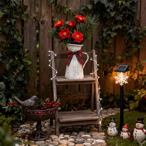 Vintage Flower Vase Farmhouse Distressed Decor Rustic Metal Jug White Shabby Milk Pitcher for Home Garden Plant Holder Cans Living Room Entryway Table Centerpieces Shelf Kitchen Decoration in Saudi Arabia