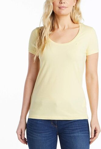 Nautica Women's Easy Comfort Scoop Neck Supersoft 100% Cotton Solid T-Shirt in Saudi Arabia