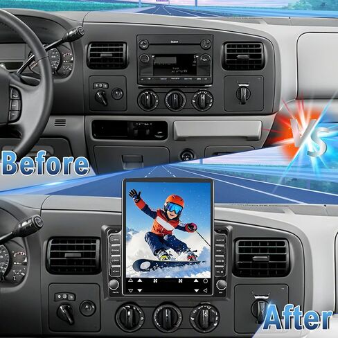 راديو ستيريو للسيارة Android 14 Double Din لسيارة Ford F-250 F-350 Super Duty 2005-2013، 9.7 بوصة راديو سيارة مع تشغيل لاسلكي Android Auto GPS WiFi Bluetooth RDS DSP SWC كاميرا احتياطية in Saudi Arabia