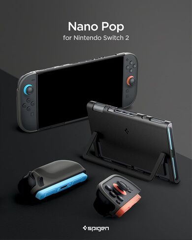 Spigen Thin Fit مصمم لجهاز نينتندو سويتش OLED موديل 7 بوصة وحقيبة قابلة للإرساء لوحدة التحكم Joy-Con مع حافظة واقية بمسند - أسود in Saudi Arabia