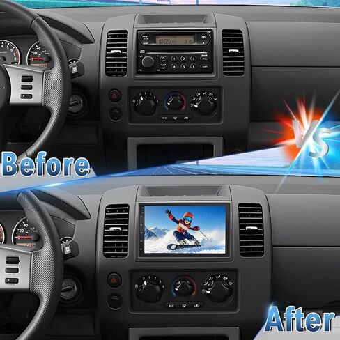 Android 14 Double Din Car Stereo Radio Compatible with Nissan Frontier 2005 2006-2008, 2G+32G 7" Car Radio w/Wireless Carplay Android Auto GPS WiFi Bluetooth RDS DSP SWC Mic Backup Camera in Saudi Arabia