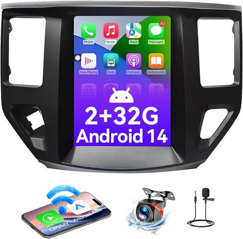 راديو ستيريو للسيارة Android 14 متوافق مع Nissan Pathfinder 2012-2020، 5G.8Core.10.4 بوصة يدعم راديو السيارة بتقنية البلوتوث، CarPlay اللاسلكي Android Auto/FM/GPS/SWC/وصلة مرآة/كاميرا احتياطية in Kuwait