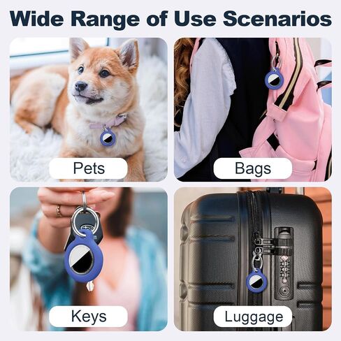 [4 Pack] for Air tag Holder Case with Keychain, Anti-Scratch for Airtags Key Chain for Apple for Air Tags, for Airtag Accessories for GPS Item Finder Tracker, Multicolor in Saudi Arabia