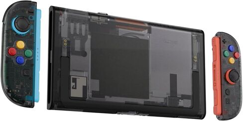 أزرار صدفة DIY متطرفة لجهاز Nintendo Switch 2، لوحة خلفية خلفية لوحدة التحكم المخصصة + لوحة تحكم أمامية مع شرائط زخرفية، مفاتيح اتجاه ABXY لـ Joycon 2 - إصدار Essence - لائحة سوداء شفافة in Kuwait