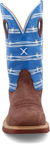 Twisted X Men's 12 "Western Work Boot ، Square Toe سبيكة إصبع القدم مع CellStretch ، Burgundy & Sky Blue ، 8 EE in Saudi Arabia