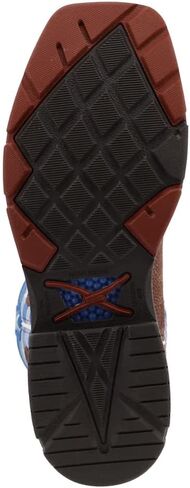 Twisted X Men's 12 "Western Work Boot ، Square Toe سبيكة إصبع القدم مع CellStretch ، Burgundy & Sky Blue ، 8 EE in Saudi Arabia