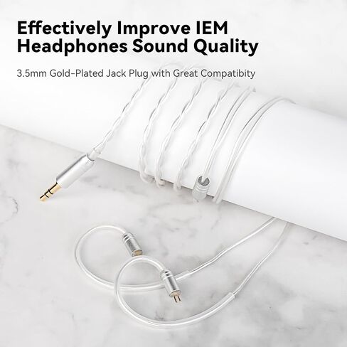 STA-K In Ear Monitor, EarAcoustic Audio HiFi Stereo Wired Earbuds,Hybrid Dual Drivers IEM Headphones,Crystal Clear Sound IEM Earphones with 2 Pin Detachable Cable for Musicians(NO Microphone,Silver) in Kuwait