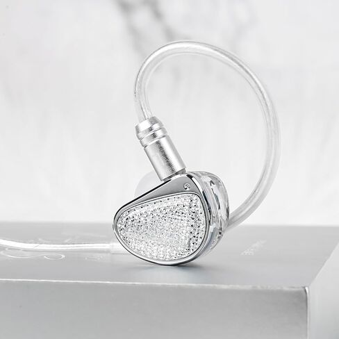 STA-K In Ear Monitor, EarAcoustic Audio HiFi Stereo Wired Earbuds,Hybrid Dual Drivers IEM Headphones,Crystal Clear Sound IEM Earphones with 2 Pin Detachable Cable for Musicians(NO Microphone,Silver) in Kuwait