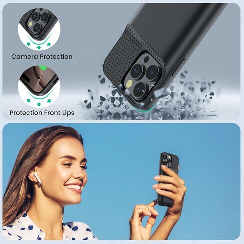 Feob Battery Case for iPhone 16 Pro Max,Ultra-Slim 8600mAh Portable Charger Cover 360°Protection Rechargeable Extended Battery Charging Case for iPhone 16 Pro Max-Black in Kuwait