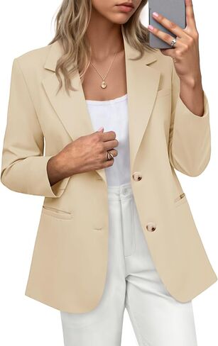 Cicy Bell Womens Business Blazers Disual Long Sleeve Button Button Down Work Suit Supel Label Lightweight Blazer in Saudi Arabia