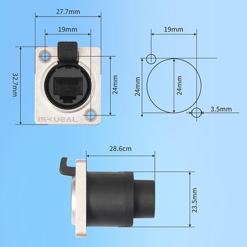 6PCS IP65 Waterproof RJ45 Coupler, Shielded Panel Mount Female to Female Ethernet Connector Adapter for Cat5/5e/6 8P8C LAN Cable with Dust-Proof and Waterproof Caps by Iskueal. in Kuwait
