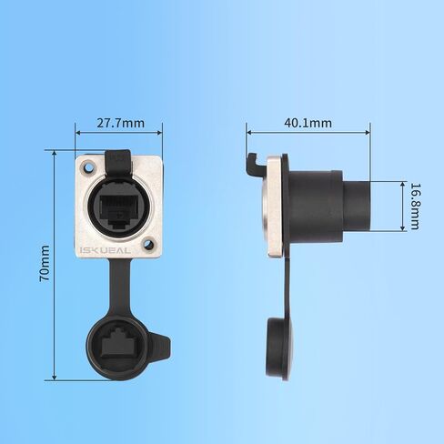 6PCS IP65 Waterproof RJ45 Coupler, Shielded Panel Mount Female to Female Ethernet Connector Adapter for Cat5/5e/6 8P8C LAN Cable with Dust-Proof and Waterproof Caps by Iskueal. in Kuwait