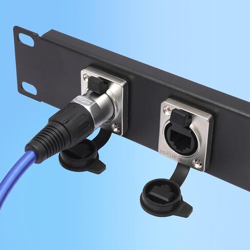6PCS IP65 Waterproof RJ45 Coupler, Shielded Panel Mount Female to Female Ethernet Connector Adapter for Cat5/5e/6 8P8C LAN Cable with Dust-Proof and Waterproof Caps by Iskueal. in Kuwait