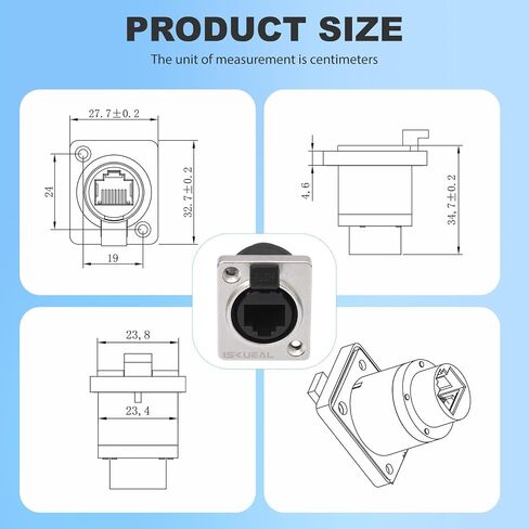 6PCS IP65 Waterproof RJ45 Coupler, Shielded Panel Mount Female to Female Ethernet Connector Adapter for Cat5/5e/6 8P8C LAN Cable with Dust-Proof and Waterproof Caps by Iskueal. in Kuwait