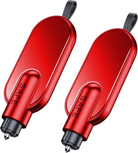 Amooca Amergency Escape Tool 2-Pack Window Breaker & Seatbelt Cutter 2-in-1 مطرقة سلامة السيارات المحمولة للمنزل والسيارات الزجاجي الأسود in Kuwait