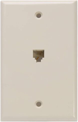 Leviton 40249-T مقبس حائط قياسي للهاتف، 6P4C، أطراف براغي، لون اللوز الفاتح in Kuwait