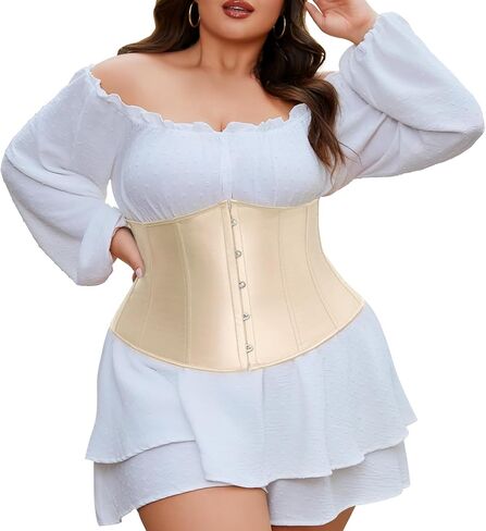 JASGOOD Underbust Corset for Women Plus Size Corset Lace Up Bustier for Halloween Costume in Saudi Arabia