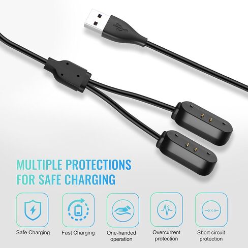 2-in-1 Magnetic Fast Charging Cable | Compatible with Tractive GPS Tracker for Dogs | Durable USB Charger Cord for Pet Smart GPS Devices (White) in Saudi Arabia