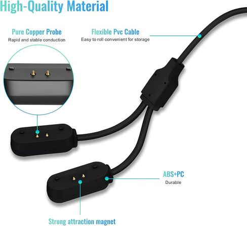2-in-1 Magnetic Fast Charging Cable | Compatible with Tractive GPS Tracker for Dogs | Durable USB Charger Cord for Pet Smart GPS Devices (White) in Saudi Arabia