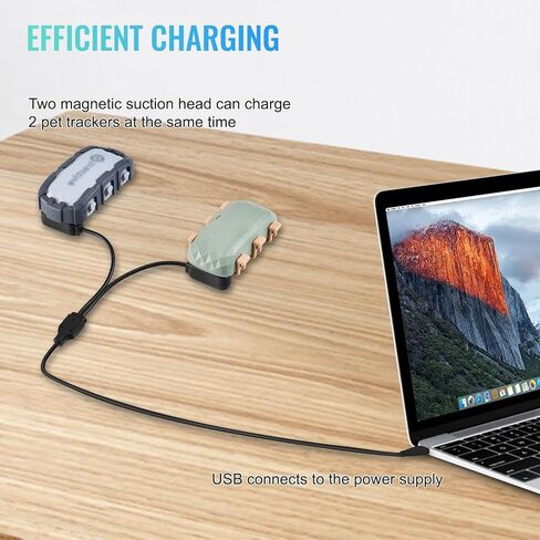 2-in-1 Magnetic Fast Charging Cable | Compatible with Tractive GPS Tracker for Dogs | Durable USB Charger Cord for Pet Smart GPS Devices (White) in Saudi Arabia