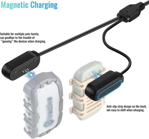2-in-1 Magnetic Fast Charging Cable | Compatible with Tractive GPS Tracker for Dogs | Durable USB Charger Cord for Pet Smart GPS Devices (White) in Saudi Arabia