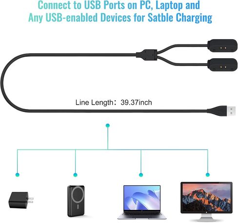 2-in-1 Magnetic Fast Charging Cable | Compatible with Tractive GPS Tracker for Dogs | Durable USB Charger Cord for Pet Smart GPS Devices (White) in Saudi Arabia