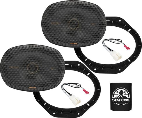 مكبرات صوت KICKER مقاس 6 × 9 بوصة لمجموعة ترقية Ford F-150 2015-2024 - زوج من سلسلة KS مع محولات وحزام، مكبر صوت للباب الأمامي للسيارة KSC690، 51KSC6904 in Kuwait