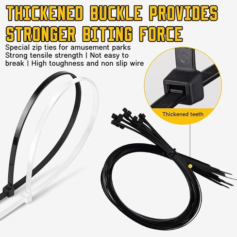 32 inch White Zip Ties Heavy Duty 50 PCS,220 lbs Ultra Strong Plastic Wire Ties, Large Cable Ties Extra Long Tie Wraps, Indoor and Outdoor UV Resistant (black, 32inch-50pcs) in Saudi Arabia