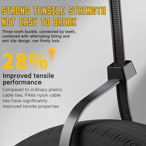 32 inch White Zip Ties Heavy Duty 50 PCS,220 lbs Ultra Strong Plastic Wire Ties, Large Cable Ties Extra Long Tie Wraps, Indoor and Outdoor UV Resistant (black, 32inch-50pcs) in Saudi Arabia
