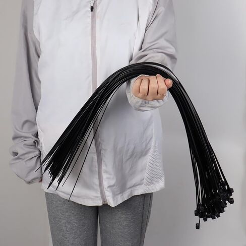 32 inch White Zip Ties Heavy Duty 50 PCS,220 lbs Ultra Strong Plastic Wire Ties, Large Cable Ties Extra Long Tie Wraps, Indoor and Outdoor UV Resistant (black, 32inch-50pcs) in Saudi Arabia