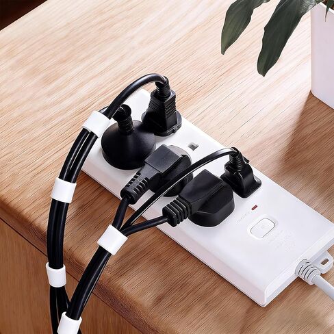 Reusable Cable Ties Roll 16.4ft, Adjustable Self-Gripping Straps for Cable Management, Wire Organizer, Cord Wraps (White) in Saudi Arabia
