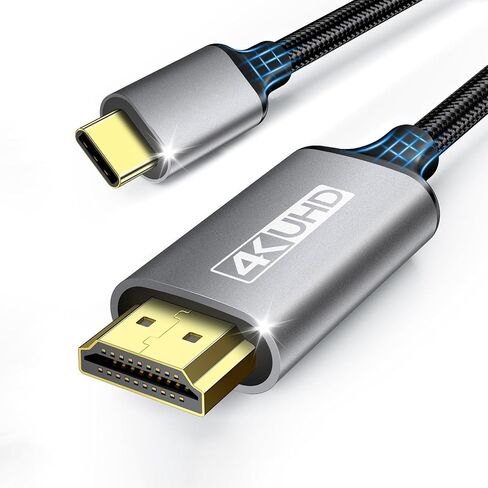 USB C to HDMI Cable 6Ft | 4K High-Speed USB 3.1 Type-C to HDMI Cord for Home Office [Thunderbolt 5/4/3 Compatible] with MacBook, Galaxy S9 to S24, iPhone 15/16 Series, iPad Pro, iMac, Surface in Saudi Arabia