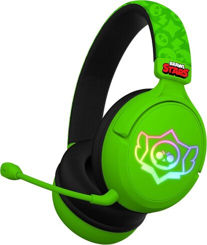 SUBSONIC - Brawl Stars Wireless Gaming Headset with LED and Detachable Microphone. Officially Licensed Gaming Headset, Compatible with Consoles, PCs, Tablets and Smartphones - Green in Saudi Arabia