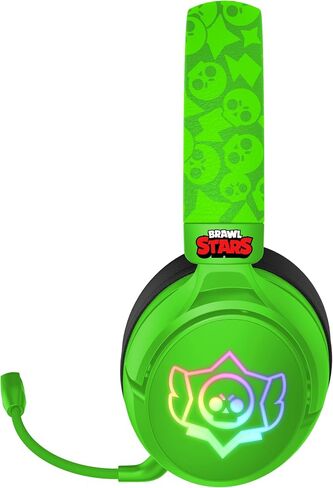 SUBSONIC - Brawl Stars Wireless Gaming Headset with LED and Detachable Microphone. Officially Licensed Gaming Headset, Compatible with Consoles, PCs, Tablets and Smartphones - Green in Saudi Arabia