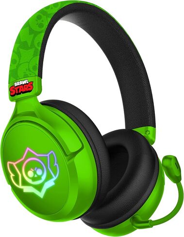 SUBSONIC - Brawl Stars Wireless Gaming Headset with LED and Detachable Microphone. Officially Licensed Gaming Headset, Compatible with Consoles, PCs, Tablets and Smartphones - Green in Saudi Arabia