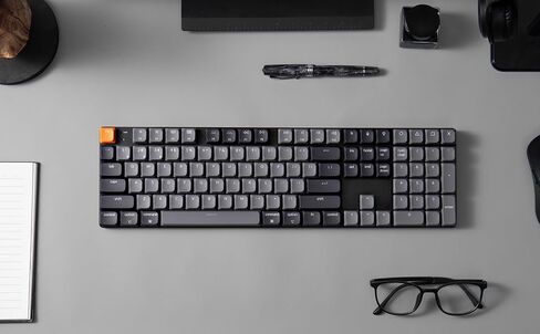 Keychron K5 QMK Ultra-Slim Full Size Layout Wireless Mechanical Gaming Keyboard, 104 Keys with Brown Switch, White LED Backlight Rechargeable Wired Bluetooth Keyboard for Mac/Windows, Version 2 in Saudi Arabia