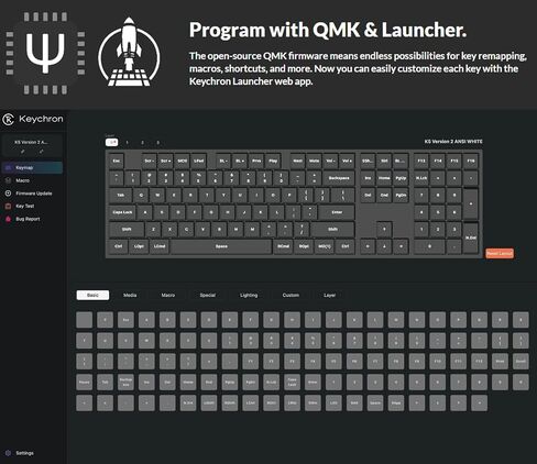 Keychron K5 QMK Ultra-Slim Full Size Layout Wireless Mechanical Gaming Keyboard, 104 Keys with Brown Switch, White LED Backlight Rechargeable Wired Bluetooth Keyboard for Mac/Windows, Version 2 in Saudi Arabia