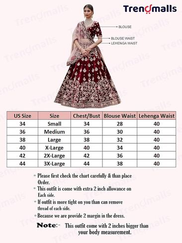 TRENDMALLS Women 's Maroon Velvet Embroidery Sequence Work Bridal Lehenga Choli with Dupatta For Women in Saudi Arabia